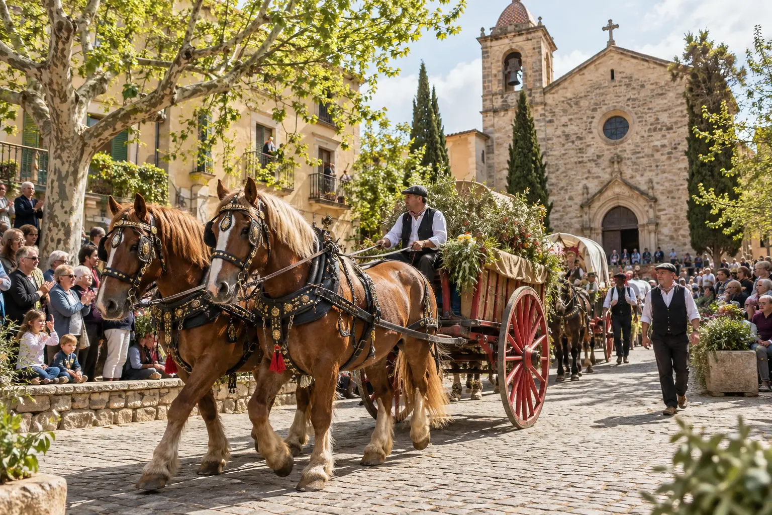Cavalls i carruatges durant Els Tres Tombs